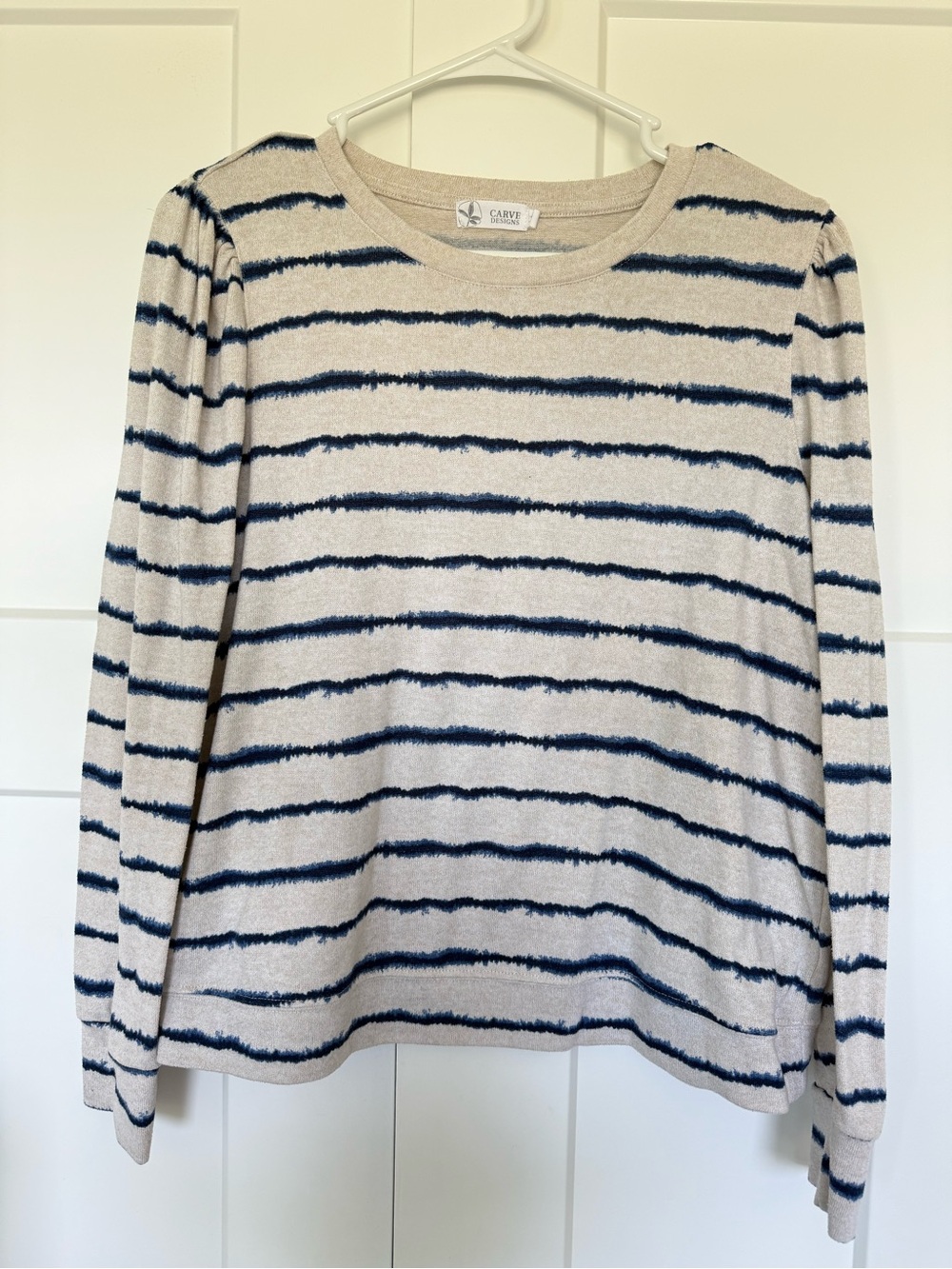 Carve Designs Navy & Neutral Striped Knit Sweater